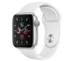 Free Apple Watch Series 5 GPS 40mm Silver Aluminium Case with White Sport Band with contract phone
